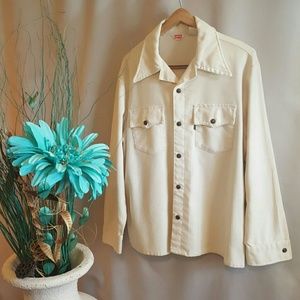 [RARE] Levis BIG E cream color denim button down